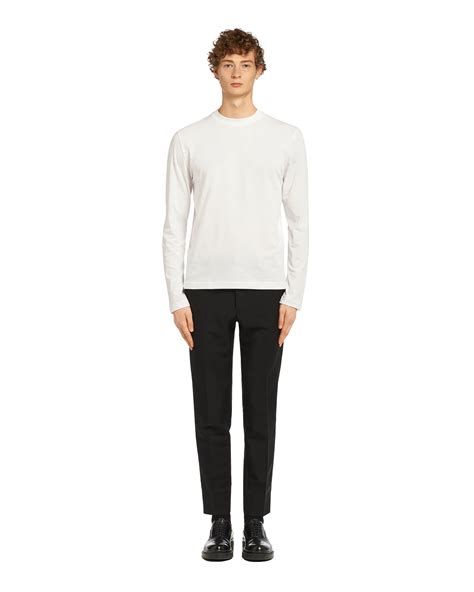 white prada tee|Prada long sleeve shirt.